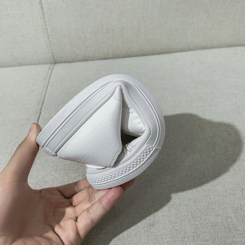IELGY Giày Thể Thao Da Co Giãn Màu Trắng Dễ Thương Cho Nữ