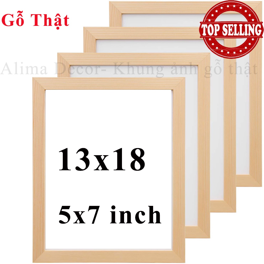 Khung Hình Trang Trí Gỗ Thật 13x18 Để Bàn, Treo Tường