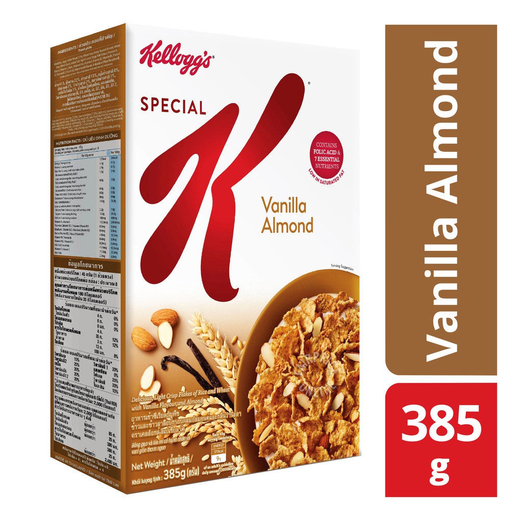 Ngũ cốc ăn sáng Kellogg's Special K Vanilla and Almonds 385g
