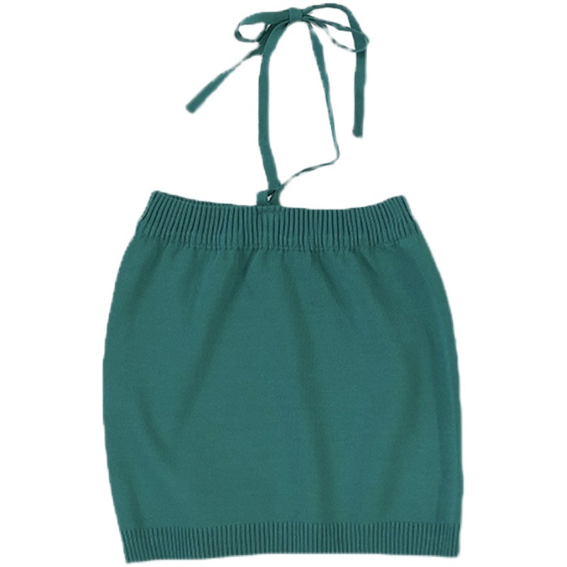 Áo Dệt Kim Sát Nách Dáng Ôm Cột Dây Kiểu Hàn Quốc Dễ Phối Đồ