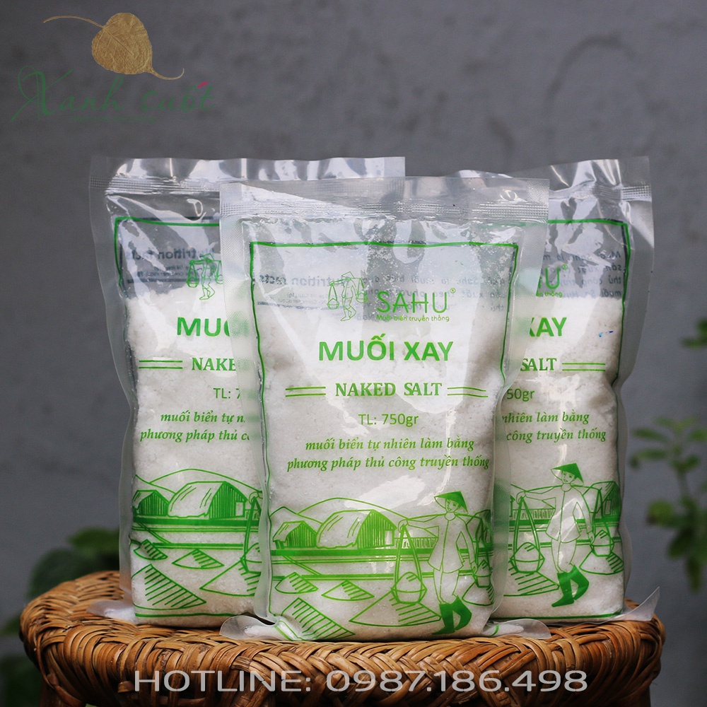 [Sahu] Muối Xay 750G- Muối Biển Sạch Sa Huỳnh- Quảng Ngãi- Muối Xay Mịn, Dễ Dùng, An Toàn-Sa Huynh Fine Salt [Xanh Suot]