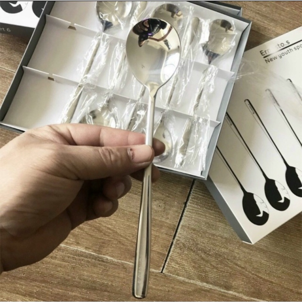 Set 6 THÌA INOX 304 CAO CẤP BỀN ĐẸP TIỆN LỢI