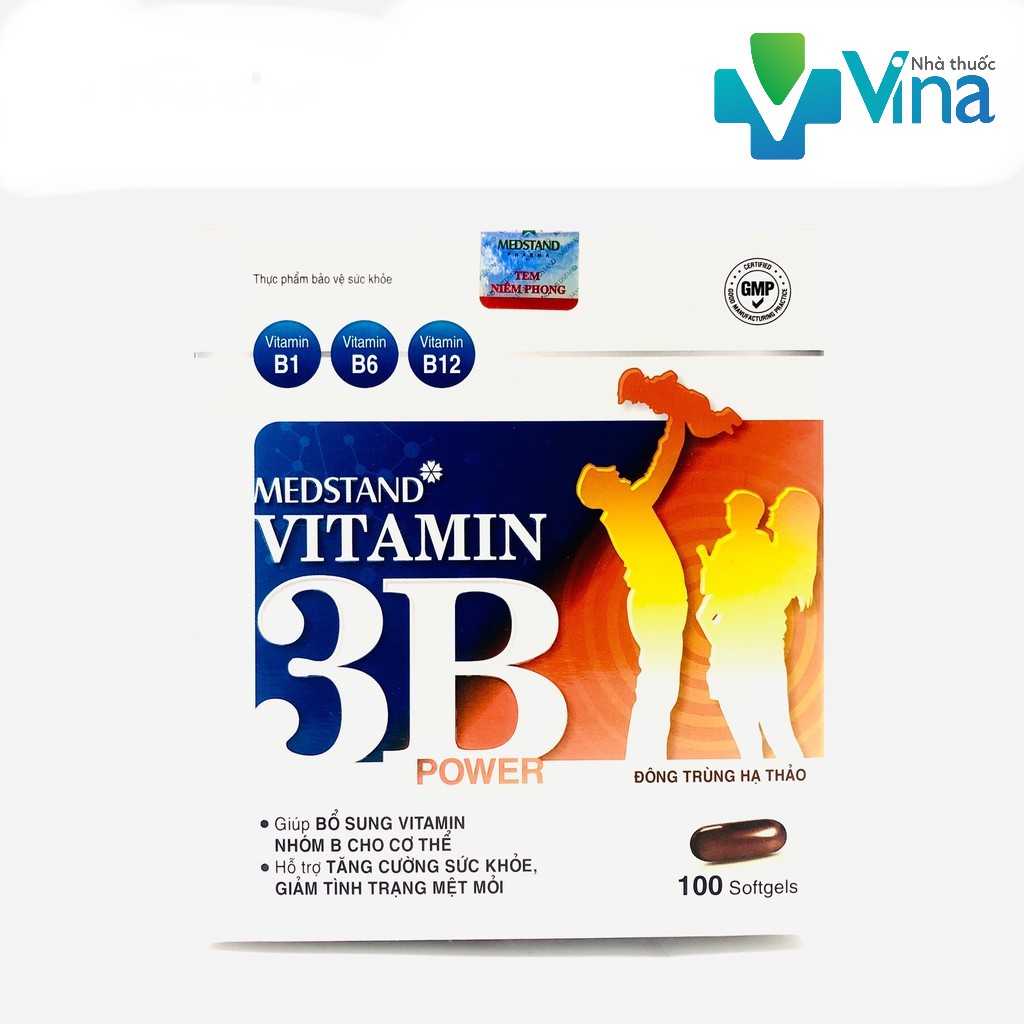 VITAMIN 3B POWER MEDSTAND - giúp bổ sung vitamin nhóm B (B1,B6,B12) cho cơ thể.