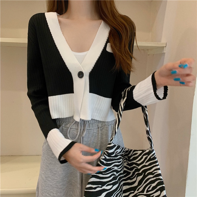 Áo khoác cardigan Xinlanyashe dệt kim mỏng tay dài thời trang thu đông Hàn Quốc mới 2022 áo len cổ trái tim nữ