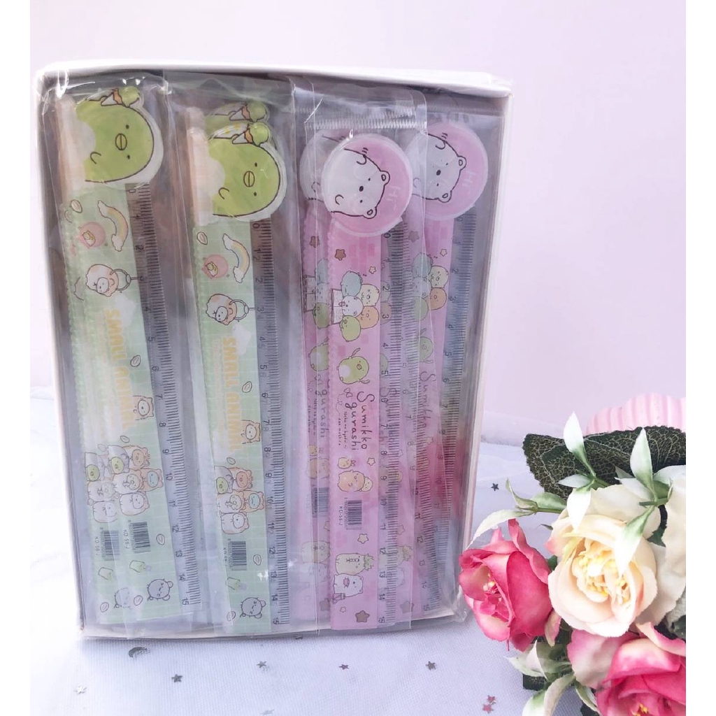 Thước kẻ cho trẻ em họa tiết động vật đáng yêu với chiều dài 15cm