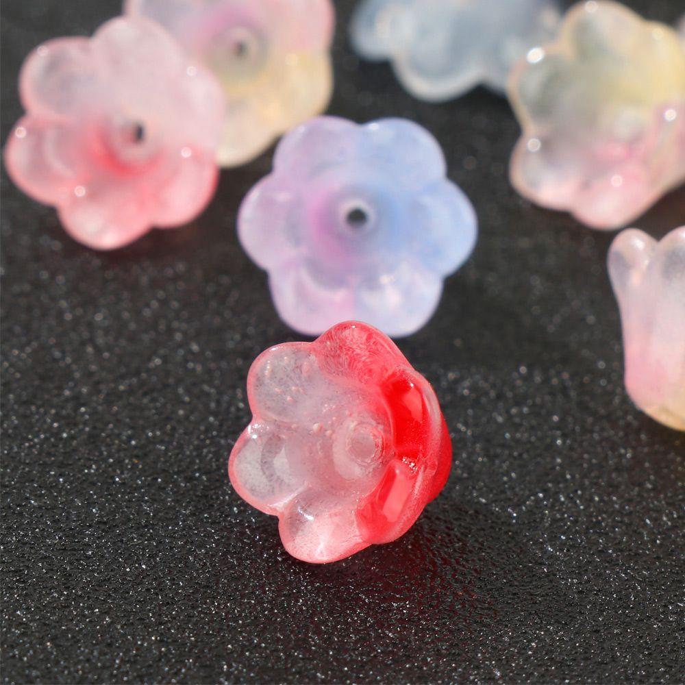 MIHAN1 50pcs/Lot Hot Flower Beads Jewelry Hairpin Trumpet Flower Colorful Ornament DIY Accessories Handmade Earring