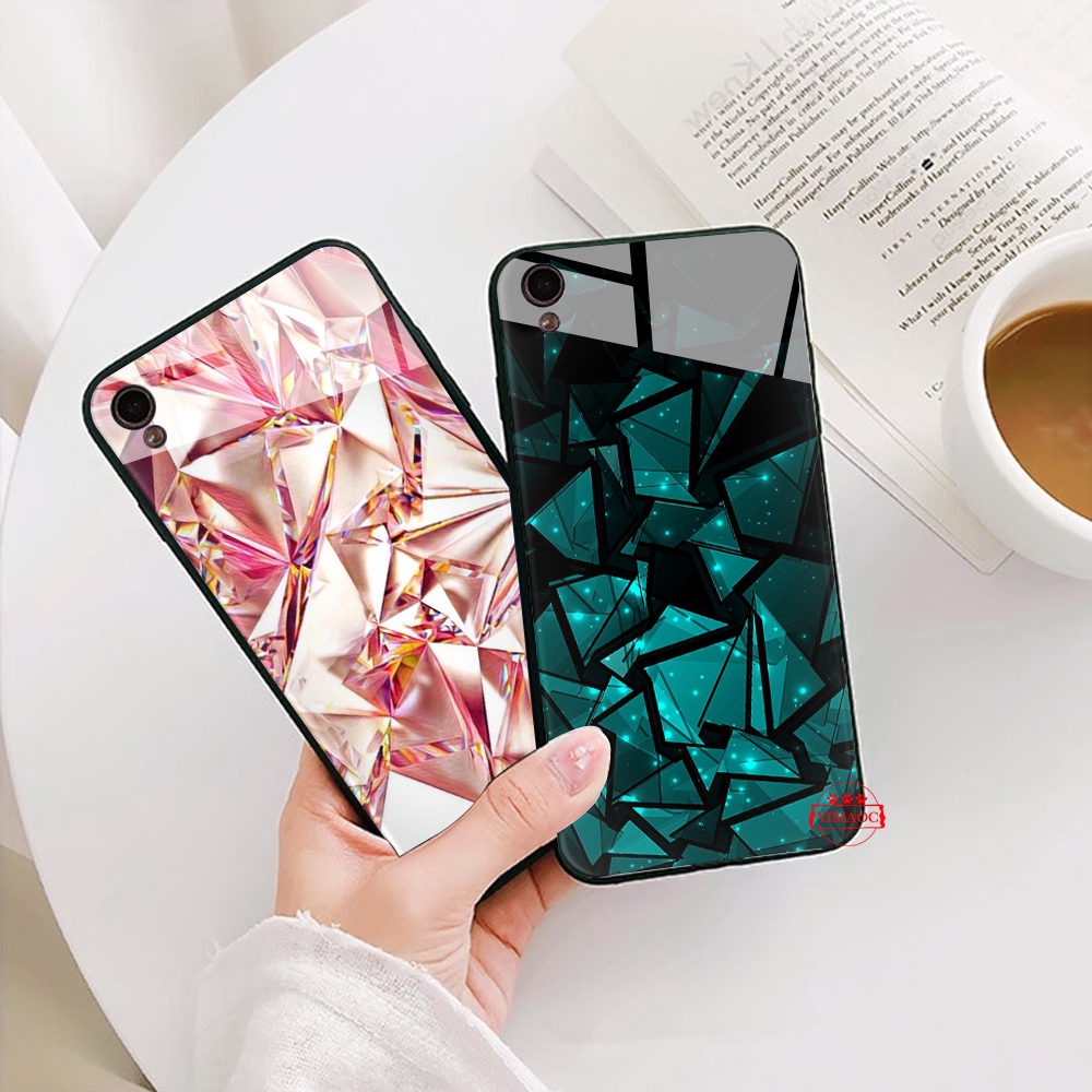 Ốp điện thoại kính cường lực hình đá hoa cương cho Oppo A37 A3S A5 A39 A7 A5S A77 F5 F9 F11 Pro | BigBuy360 - bigbuy360.vn