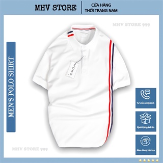 Áo polo thun nam ngắn tay kiểu dáng basic phối kẻ sọc, chất Poli cá sấu cao cấp [MHV_004]
