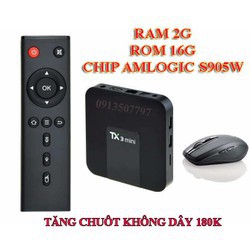 [Mã 273ELHA100K0 hoàn 7% đơn 500K] Android TV box TX3 mini 2G RAM16G ROMcó cổng quang tặng chuột kd