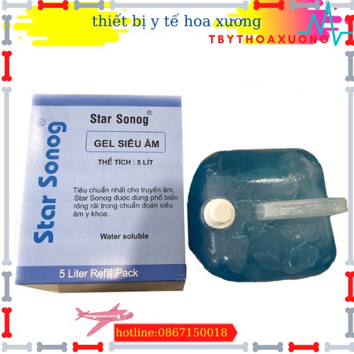 gel triệt lông,Gel siêu âm Star Sonog can 5 lít màu xanh