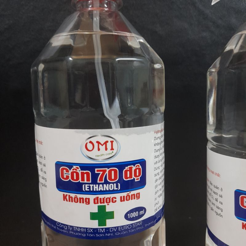 Cồn 70 độ, cồn 90 độ dung dịch sát khuẩn khử trùng - Chai có vòi xịt 1000ml