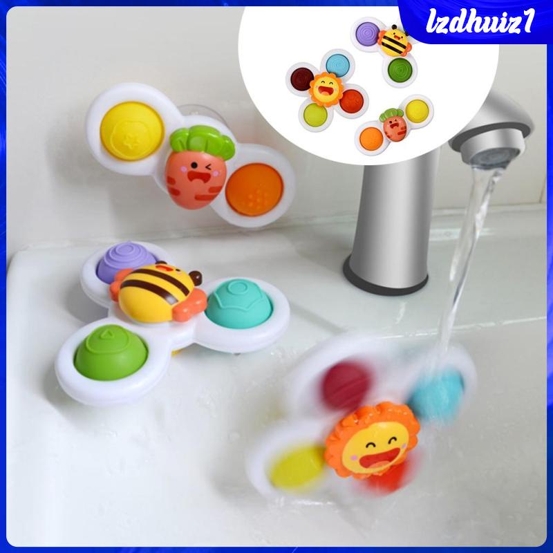 Set 3 Đồ Chơi Xoay Có Cốc Hút Vui Nhộn Giáo Dục Cho Bé