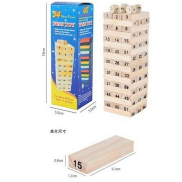 Trò Chơi Rút Gỗ Bộ Nhỏ 54 Thanh Wiss Toy Cho Bé