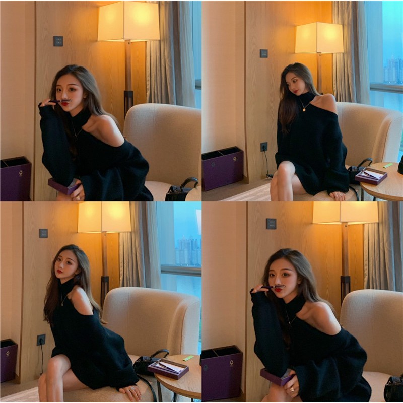 Áo Len Tay Dài Dáng Rộng Hở Vai Quyến Rũ Trẻ Trung Cho Bạn Gái | BigBuy360 - bigbuy360.vn