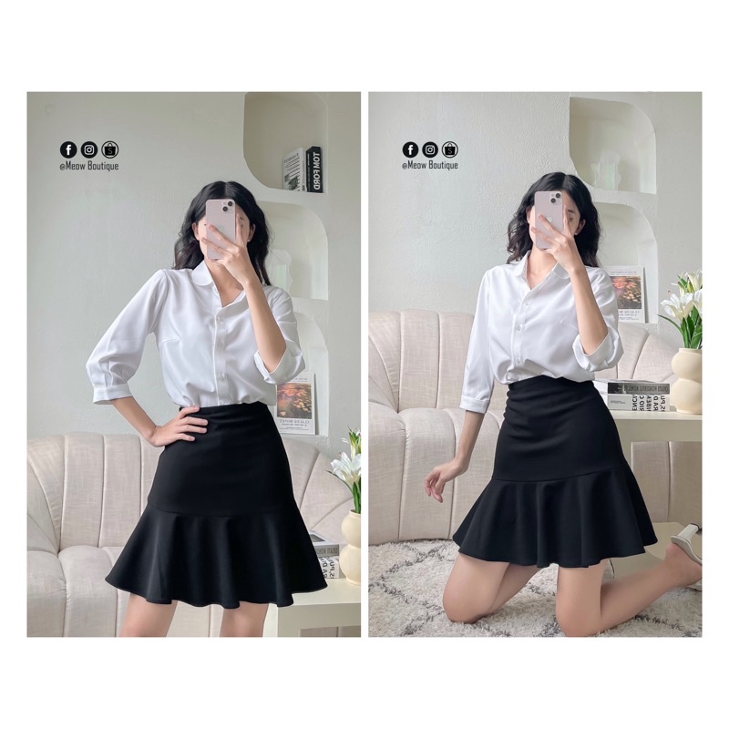 Short váy đuôi cá công sở nữ có lót quần Meow Boutique