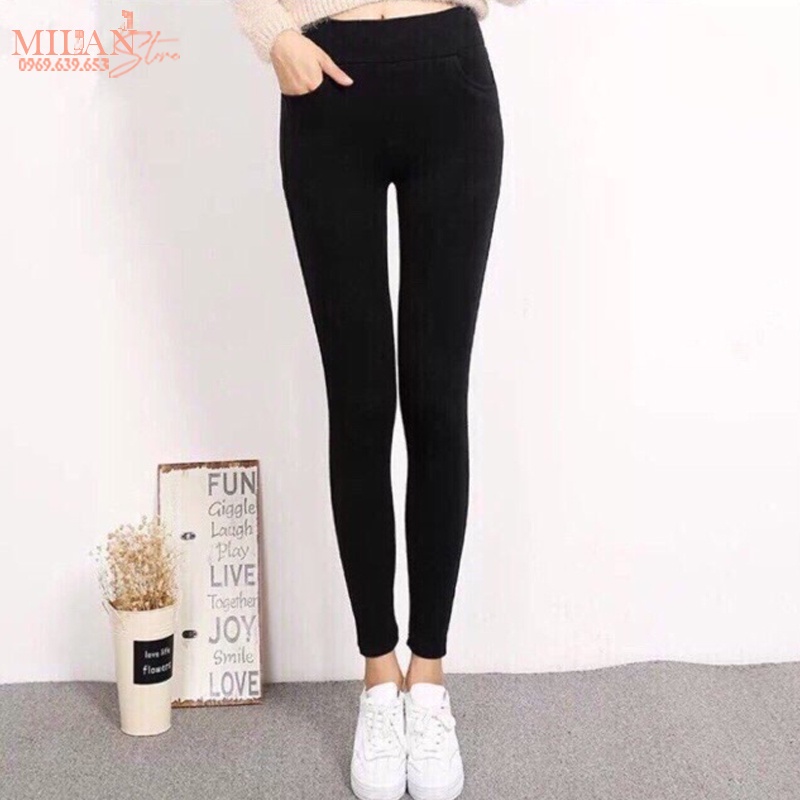 Quần legging dài cạp cao gen bụng nâng mông vải Umi dày co giãn 4 chiều nữ mặc tập yoga gym đi học làm công sở thoải mái