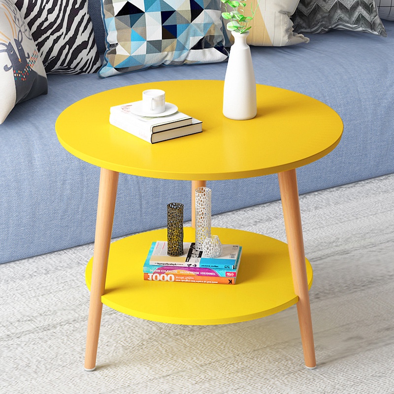 Bàn trà sofa 2 tầng, bàn cafe chân gỗ sồi phù hợp mọi loại ghế phong cách Nordic phòng khách- GP54
