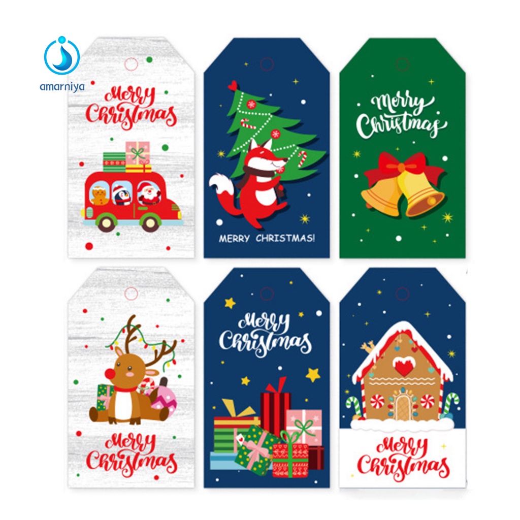 1 Set Thẻ Giấy Kraft Trang Trí Quà Giáng Sinh