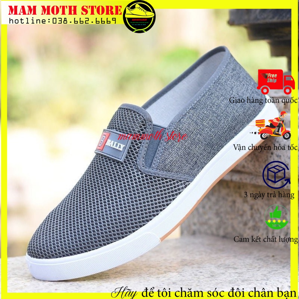 Giày thể thao, sneaker nam Bally 2 màu xám đen cao cấp thích hợp thể dục chạy bộ tâp gym shop MAMMOTH