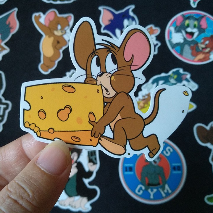 Bộ Sticker dán cao cấp chủ đề TOM and JERRY - Dùng dán Xe, dán mũ bảo hiểm, dán Laptop...