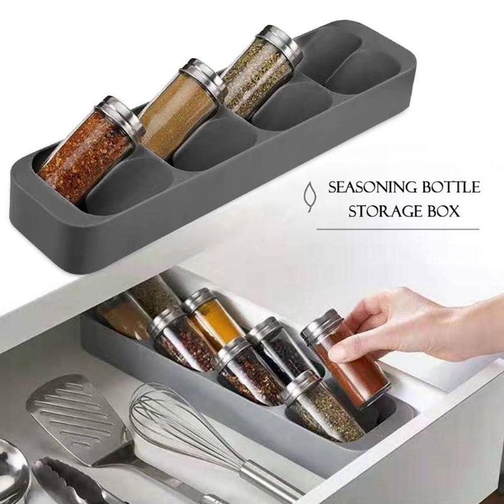 Giá Đỡ Lọ Gia Vị 8 Ngăn Không Đục Lỗ Cho Nhà Bếp