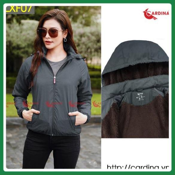 Áo Khoác Gió Nữ 2 Lớp Lót Lông Cừu CARDINA Cao Cấp Siêu Nhẹ, Siêu Ấm [SIÊU PHẨM CHỐNG NƯỚC MÙA LẠNH]