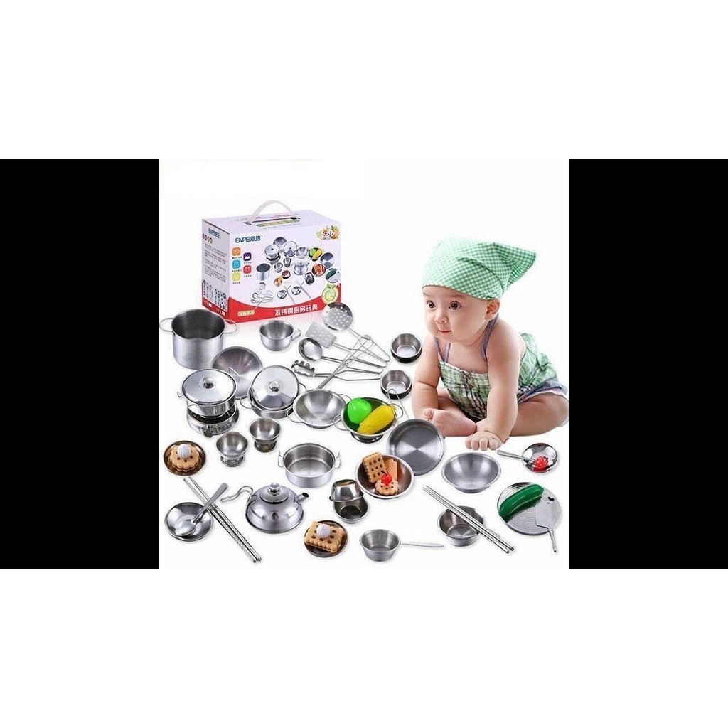 Bộ đồ chơi nấu ăn bằng inox 40 món cho bé[Giảm giá sốc]
