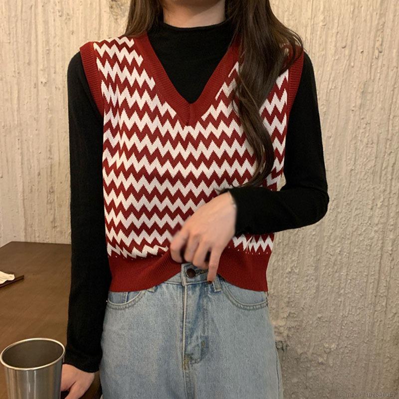 Áo Len Không Tay Cổ Chữ V Dáng Rộng Thời Trang Dành Cho Nữ | BigBuy360 - bigbuy360.vn