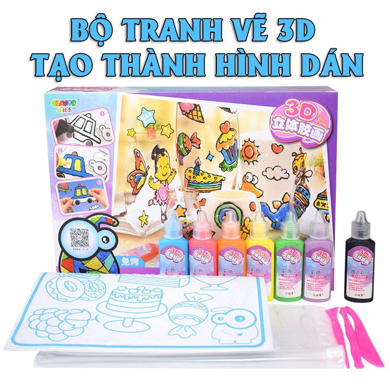 [VIDEO] Bút Vẽ Hình 3D - Vẽ Rồi Dán - Bút Vẽ Thần Kì 7 Lọ Màu Đa Dạng