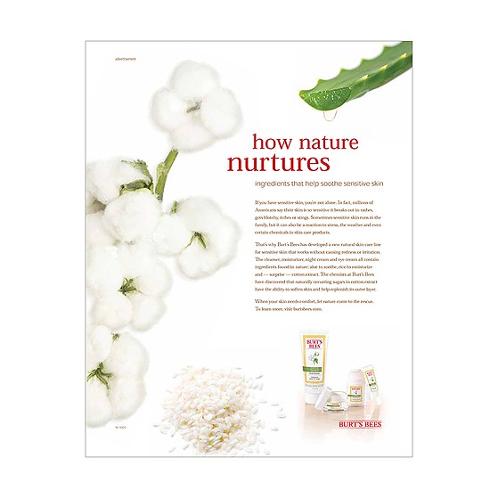 Burt Bee Sữa Rửa Mặt Cho Da Nhạy Cảm 99% Tự Nhiên Natural Burts Bees Sensitive Facial Cleanser With Cotton Extract 170g