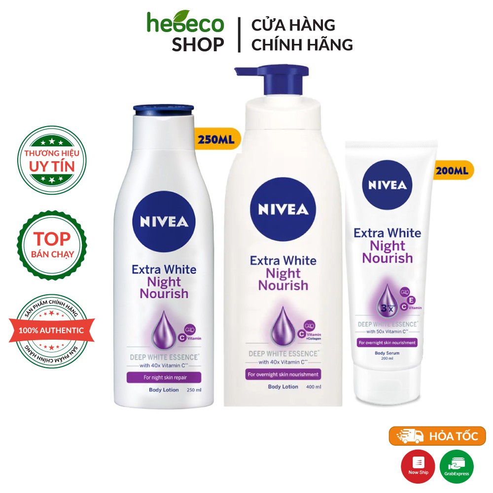 Sữa dưỡng thể giúp săn da, dưỡng trắng Nivea ban đêm (400ml/chai)