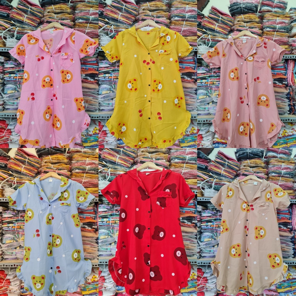 Váy Đầm Nữ-Đầm nữ kiểu dáng sơ mi vải LỤA HÀN in hình BÒ SỮA siêu xinh
