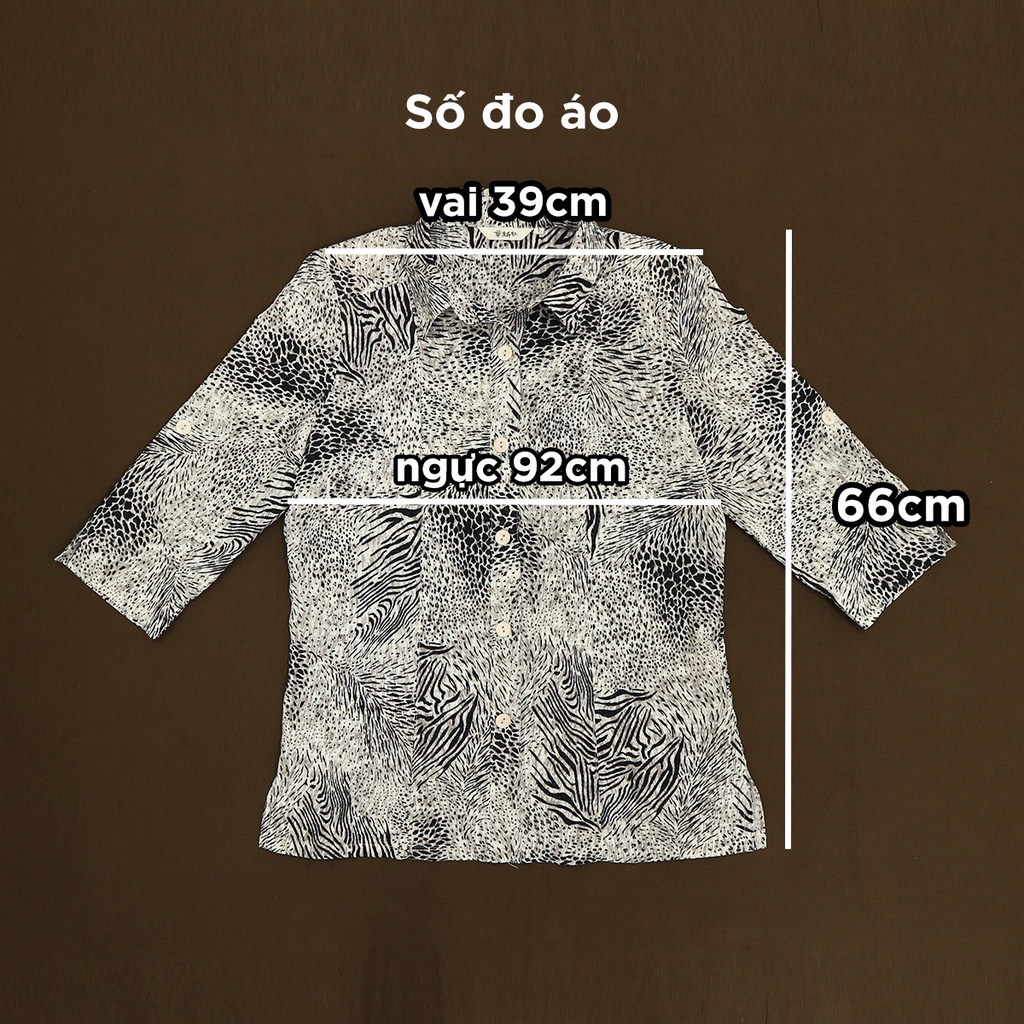Áo sơ mi vin Nhật hoạ tiết vằn vện đốm