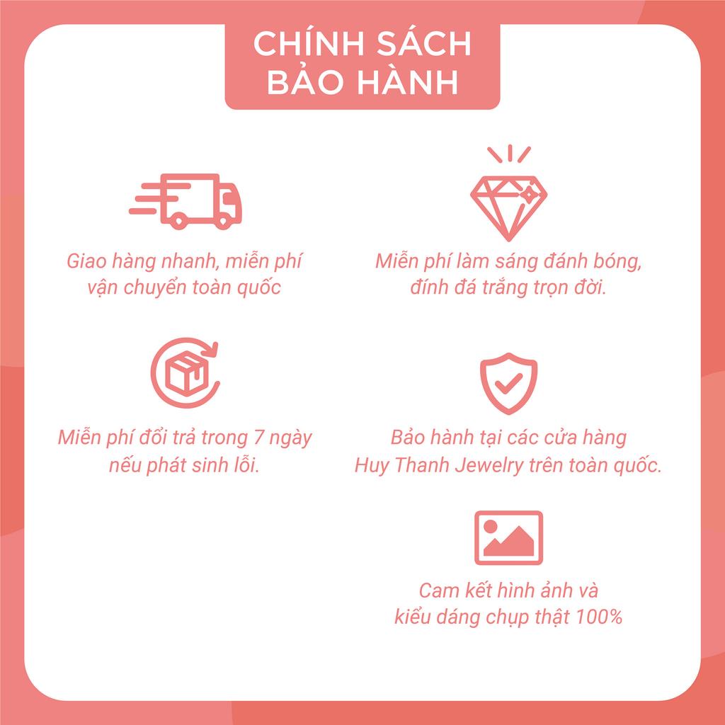 Bông Tai Vàng Vàng 14k Thiết Kế Đơn Giản Đính Đá CZ Cao Cấp Lấp Lánh BTAM121 - Huy Thanh Jewelry