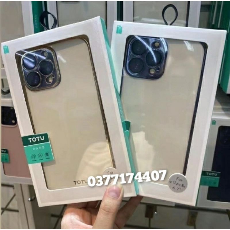 Ốp lưng Totu bảo vệ camera iPhone 14 Pro Max 13 Mini, 13 Pro, 13 Pro Max lưng trong viền màu màu chính habgx