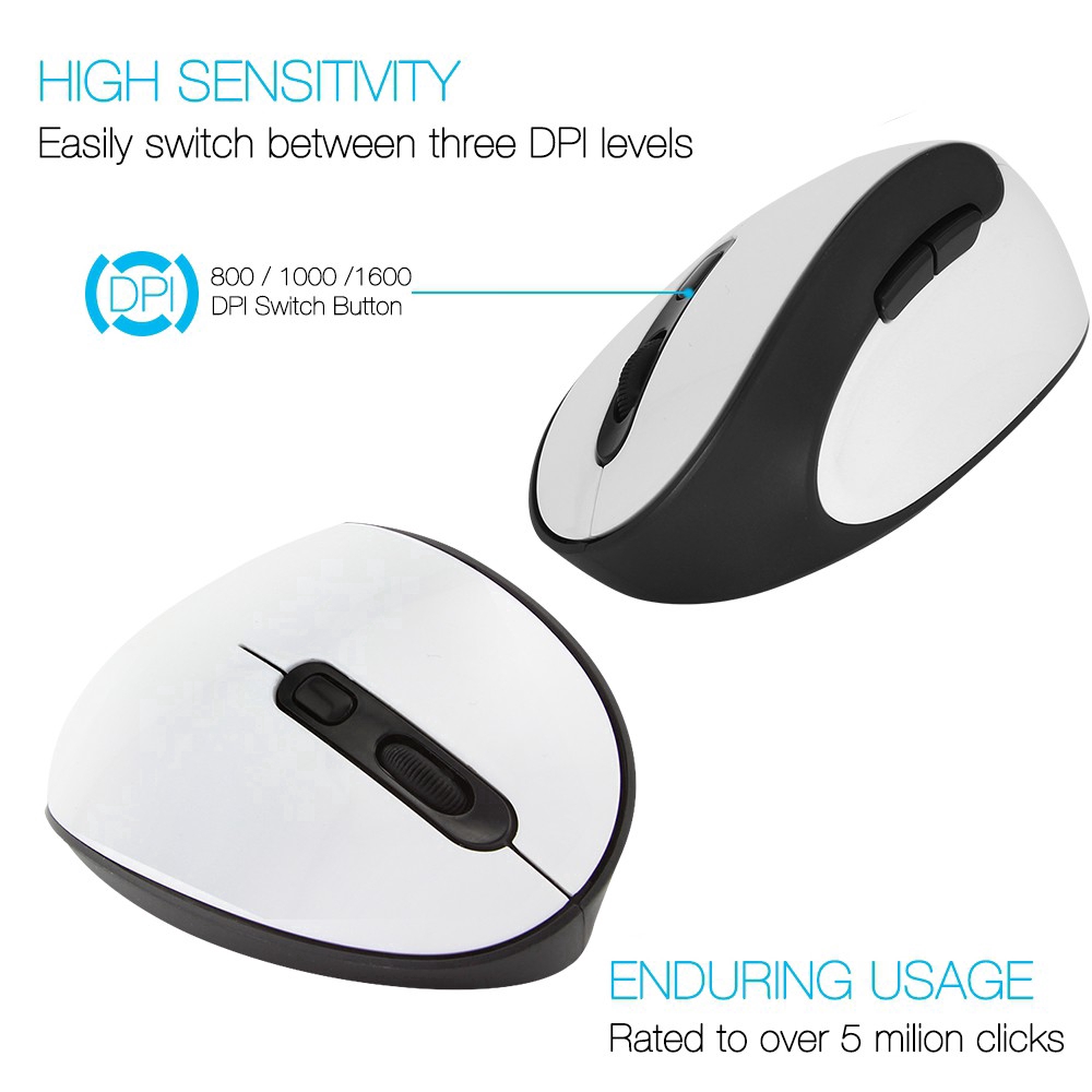 Chuột 2.4G Wireless Mouse Ergonomic Vertical 6 Buttons 1600Dpi Optical Office Computer Mice Gaming Pc Laptop