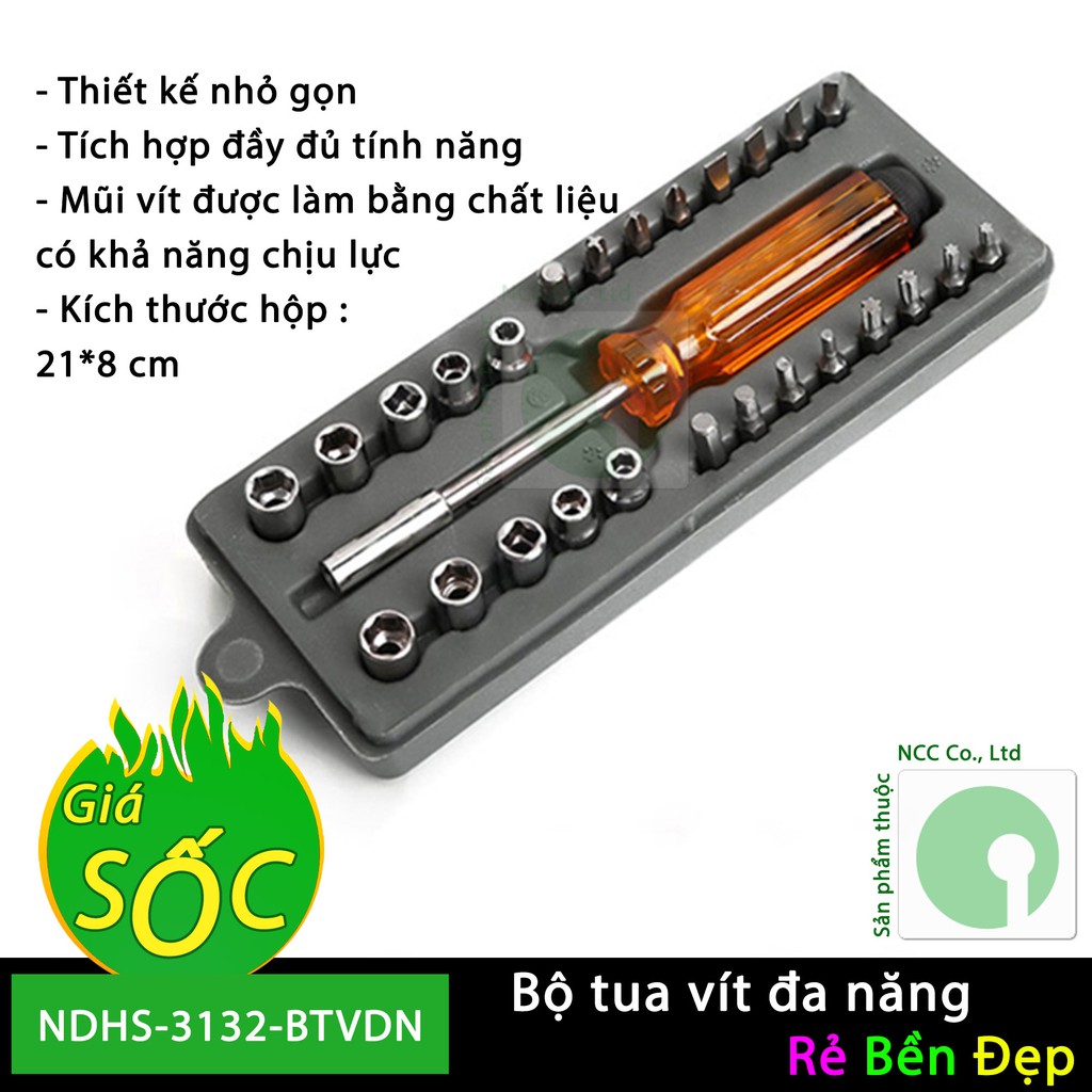 Bộ tua vít đa năng 28 món - dụng cụ không thể thiếu cho việc sửa chữa gia đình - NDHS-3132-BTVDN