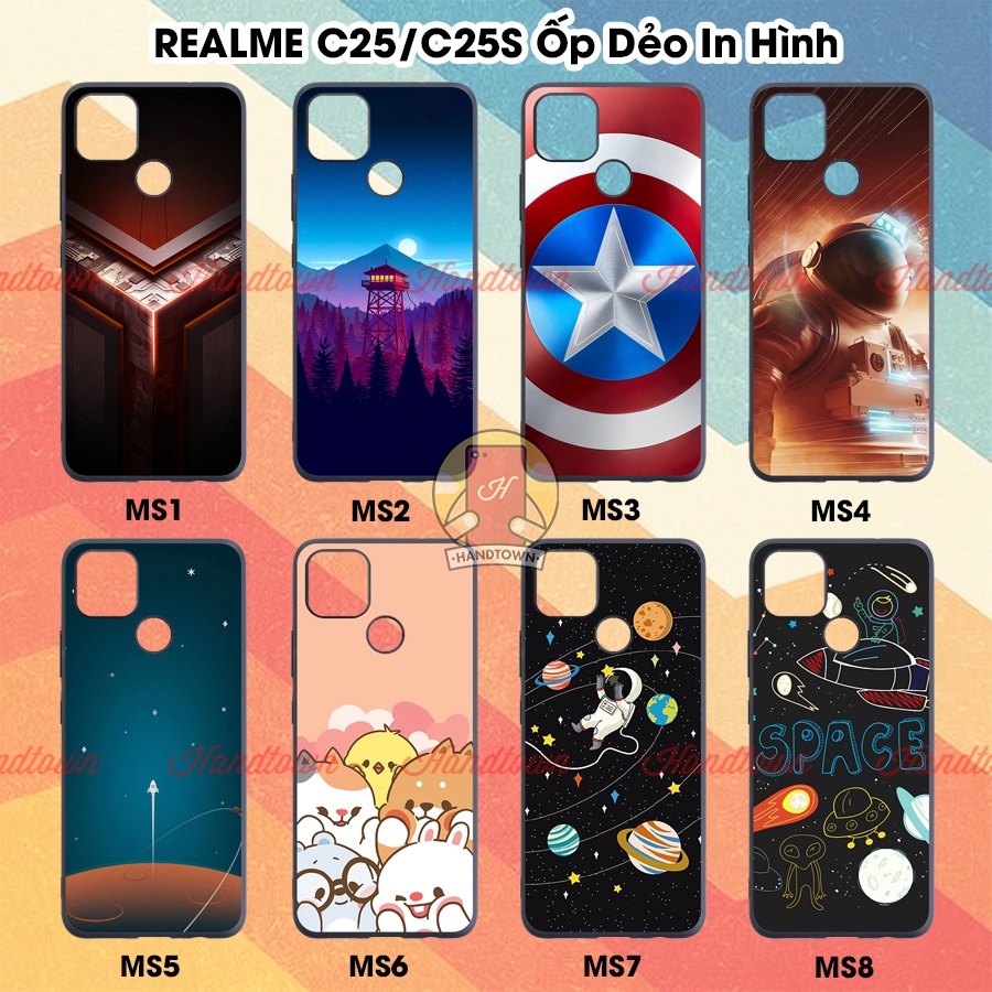 Ốp Lưng Realme Narzo 30A C25 C25S C12 C20 C20A 20A TPU Silicon Chống ố Chống Bẩn Không Gian Công Nghệ Bảo Vệ Handtown