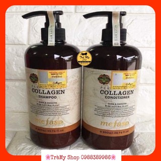 DẦU CẶP GỘI-XẢ COLLAGEN MEFASO 850ML PHỤC HỒI TÓC SIÊU MỀM MƯƠT HÀNG CHÍNH HÃNG