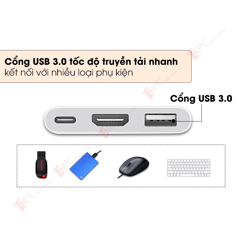 [NGUYÊN SEAL CHÍNH HÃNG] Cáp Chuyển Đổi Apple USB-C to Digital AV Multiport ( HDMI 4K 60Hz ) -  MUF82 [Newest Model]