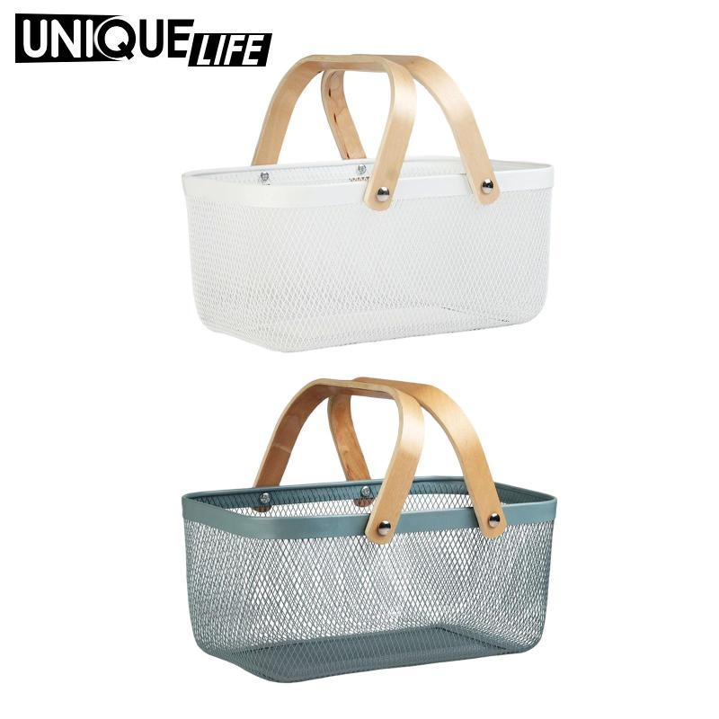 Giỏ Đựng Trái Cây / Món Tráng Miệng Cầm Tay Bằng Kim Loại Sức Chứa Lớn Cho Hoạt Động Ngoài Trời
