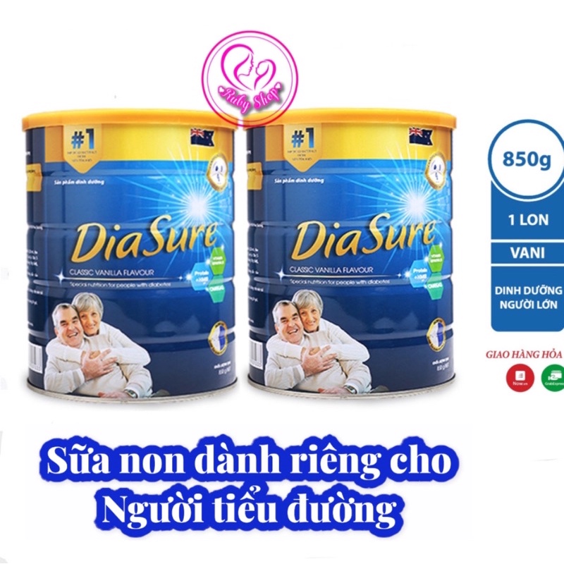 Combo 2 lon sữa Diasure 850g - sữa dành riêng cho người tiểu đường