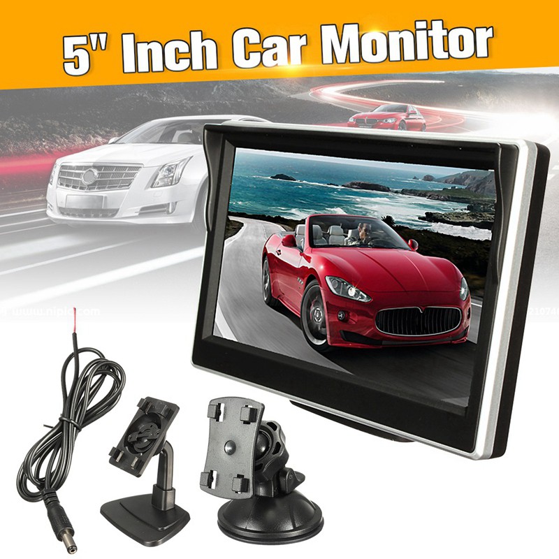 DVD Màn Hình 5 Inch 800x480 Tft Lcd Hd Kèm 2 Bộ Phụ Kiện Lắp Đặt Dành Cho Camera Sau Ô Tô