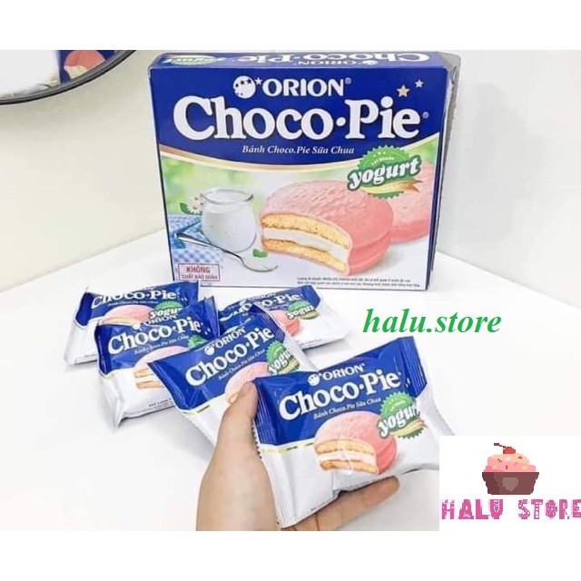 [Đủ Loại] Bánh Orion ChocoPie Sữa Chua Yogurt / Chuối / Trà Xanh / Cacao / Đào Hộp 360g - 12 gói