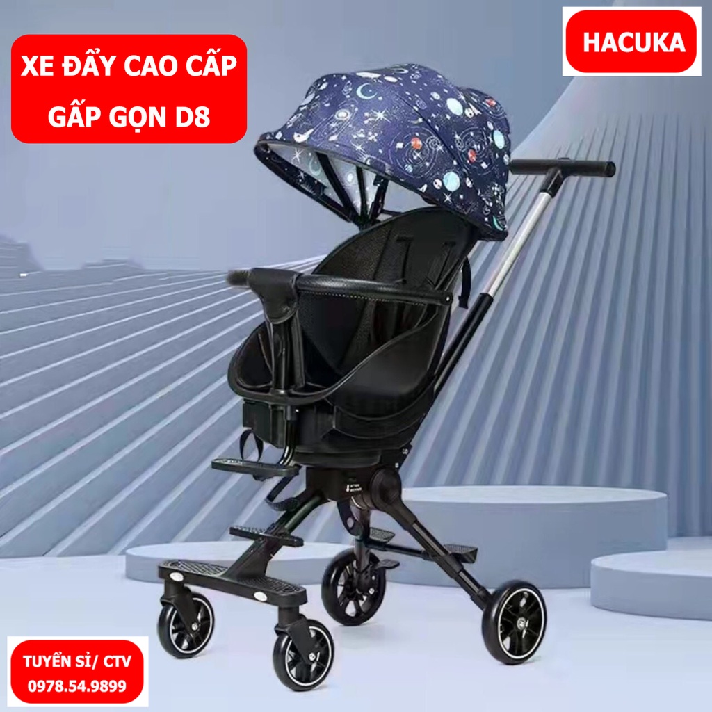 Xe đẩy gấp gọn cho bé X8 Pro đi du lịch, Xe đẩy cho bé 2 chiều ngả 2 tư thế cao cấp bảo hành 12 tháng