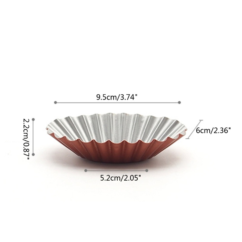 Khuôn Thép Carbon Hình Oval Làm Bánh Tart Trứng / Muffin Tái Sử Dụng Tiện Lợi