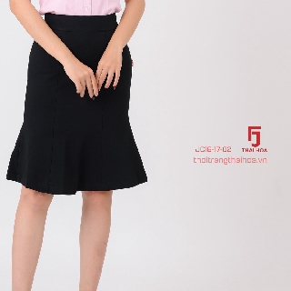 Chân váy xòe Thái Hòa JC16-17-02 Chân váy công sở , màu đen, dáng xòe, trẻ trung dễ phối đồ