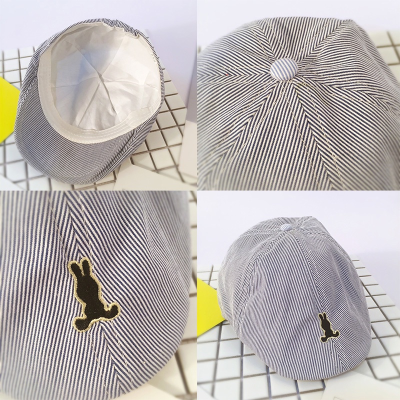Nón beret Họa Tiết Thỏ Hoạt Hình Phong Cách Hàn Quốc Cho Bé