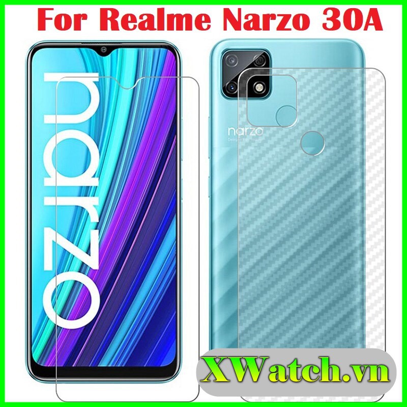 Cường lực Realme Narzo 30A trong suốt , Miếng dán carbon mặt lưng