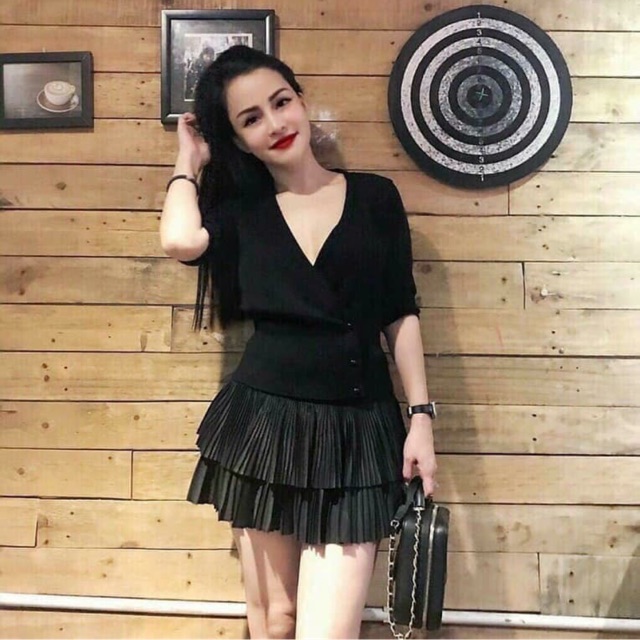 Chân váy xếp ly 2 tầng
